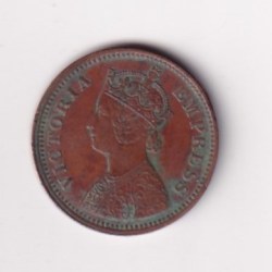 Alternative view of ( 1888 ) Rare Date British - India ½ Pice - Victoria Rare Coin #C-291