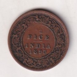 Alternative view of 1895 British- India 1/2 Pice (Victoria) Calcutta Mint Rare Coin#C-261