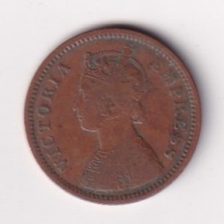 Alternative view of ( 1888 ) Rare Date British - India ½ Pice - Victoria Rare Coin #C-285