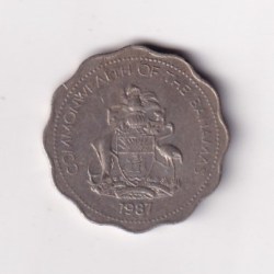Bahamas 10 Cents 1987 lowest price Rare Coin #C-296