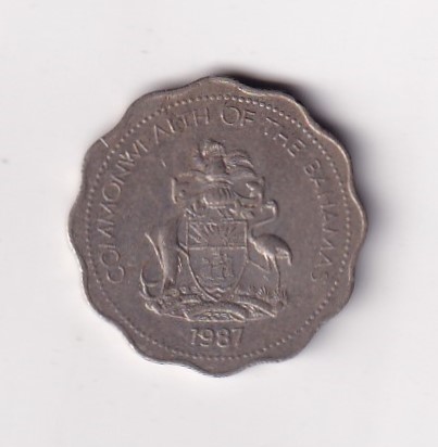 Bahamas 10 Cents 1987 lowest price Rare Coin #C-296