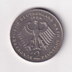 Alternative view of Germany, 2 Deutsche Mark 1988 Ludwig Erhard lowest price Rare Coin #C-304