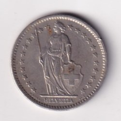 Switzerland 2 Francs 1980 Helvetia standing; copper-nickel lowest price Rare Coin #C-308