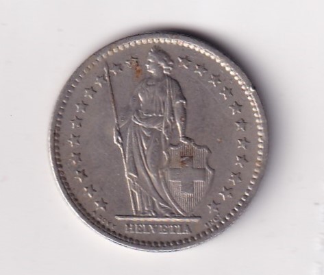 Switzerland 2 Francs 1980 Helvetia standing; copper-nickel lowest price Rare Coin #C-308