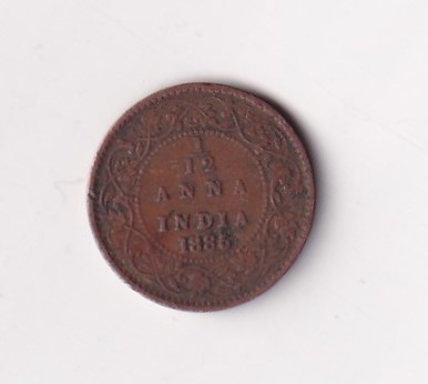 India - British 1⁄12 Anna 1885 - Victoria lowest price Rare Coin #C-322