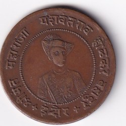 Indian Local and Princely states › Indore, ½ Anna (1935) - Yashwant Rao II Rare Coin #C-337