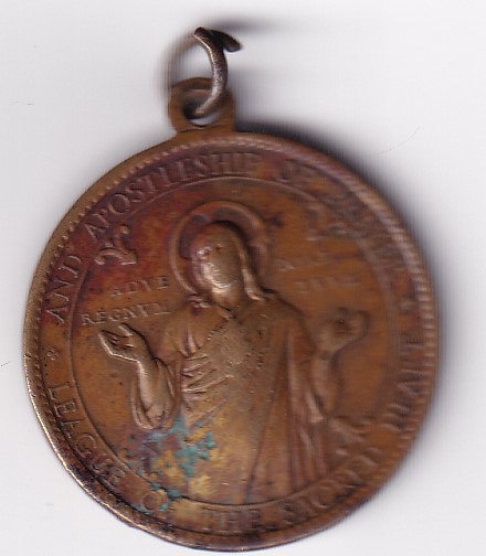 French Bronze Medal Apostleship of Prayer Sacred Heart of Jesus Rare #C-345