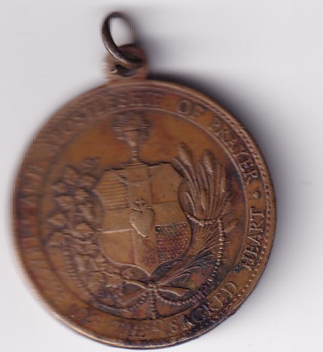 French Bronze Medal Apostleship of Prayer Sacred Heart of Jesus Rare #C-345