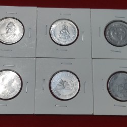 Alternative view of 1 RUPEE 6 COINS SET DIFFERENT COMMERATIVE COINS