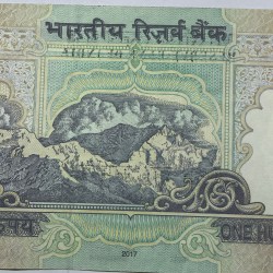 Alternative view of 100 Rs Holy 786 Telescoping Ending Urjit Patel Note UNC