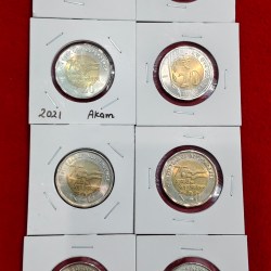 20 RUPEES 8 COIN SET 2020 TO 2025 INCLUDING 2021 AKAM COIN
