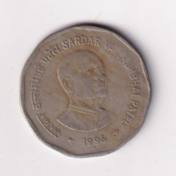 REPUBLIC INDIA 2 RUPEE 1996 SARDAR VALLABHBHAI PATEL RARE COIN #C-374