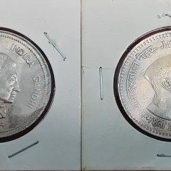 5 RUPEE 2 COIN SET OF INDRA GANDHI AND JAWAHARLAL NEHRU COIN