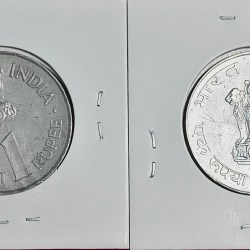 Alternative view of 1 RUPEE 2 COIN SET JAWAHARLAL NEHRU AND MAHATMA GANDHI COIN