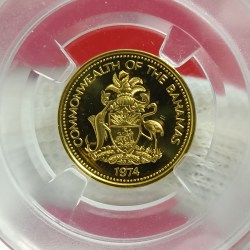 Rare One Cent Commanwealth of the Bahamas Year 1974 Proof Coin