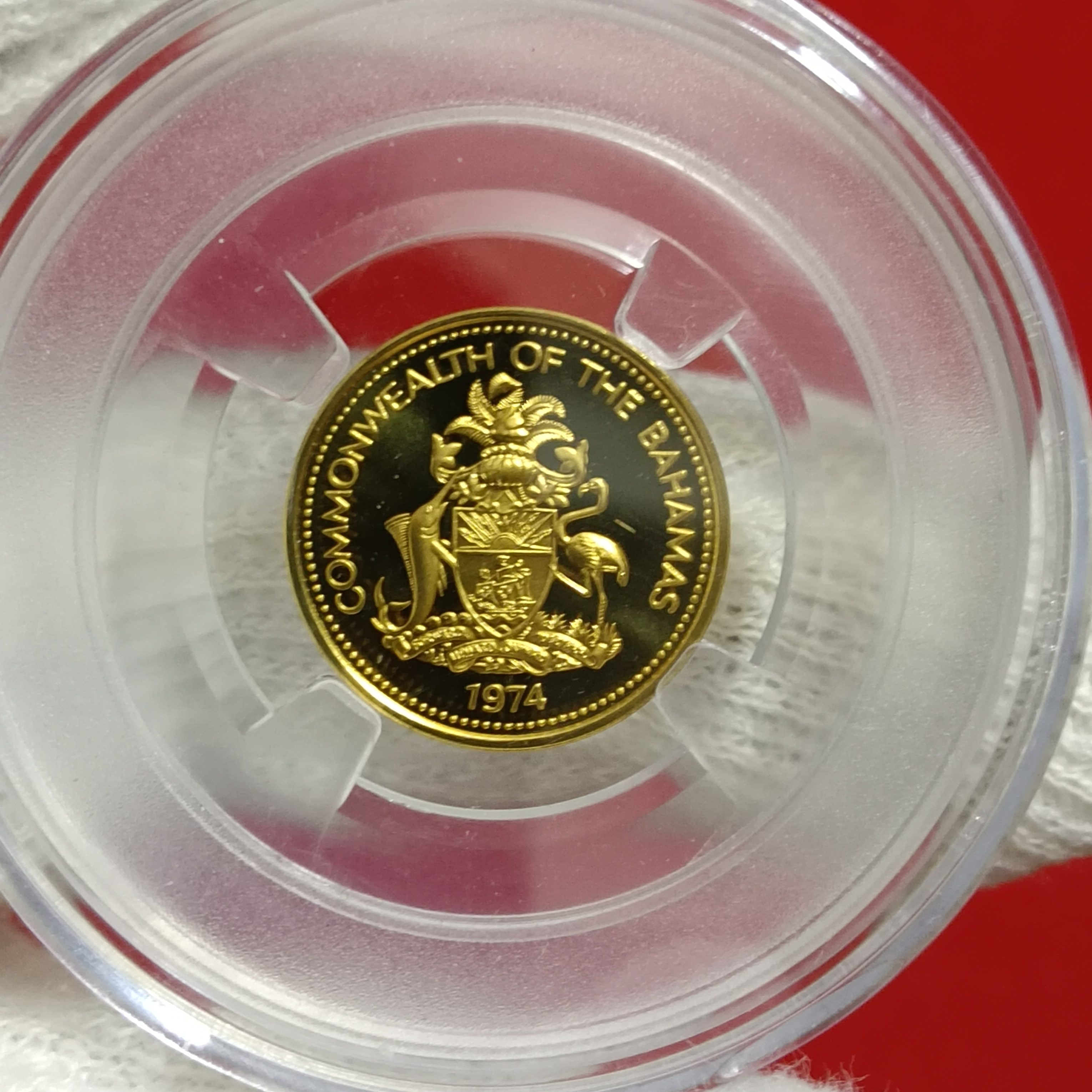 Rare One Cent Commanwealth of the Bahamas Year 1974 Proof Coin