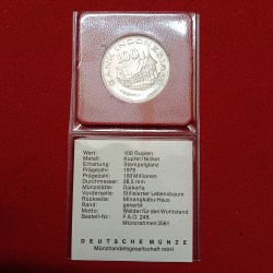 1978 Indonesian 100 Rupiah commemorative coin from the "Forestry for Prosperity" Gem Bunc Condition Coin