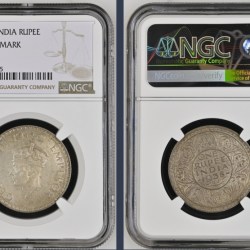 RARE 1938(B) INDIA RUPEE UNC CONDITION NGC GRADED HIGH GRADE MS 62