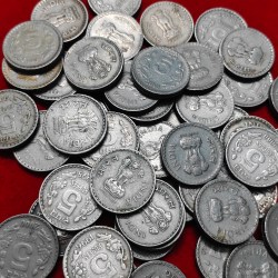 5 RUPEE COPPER NICKLE 50 COINS MIX YEARS