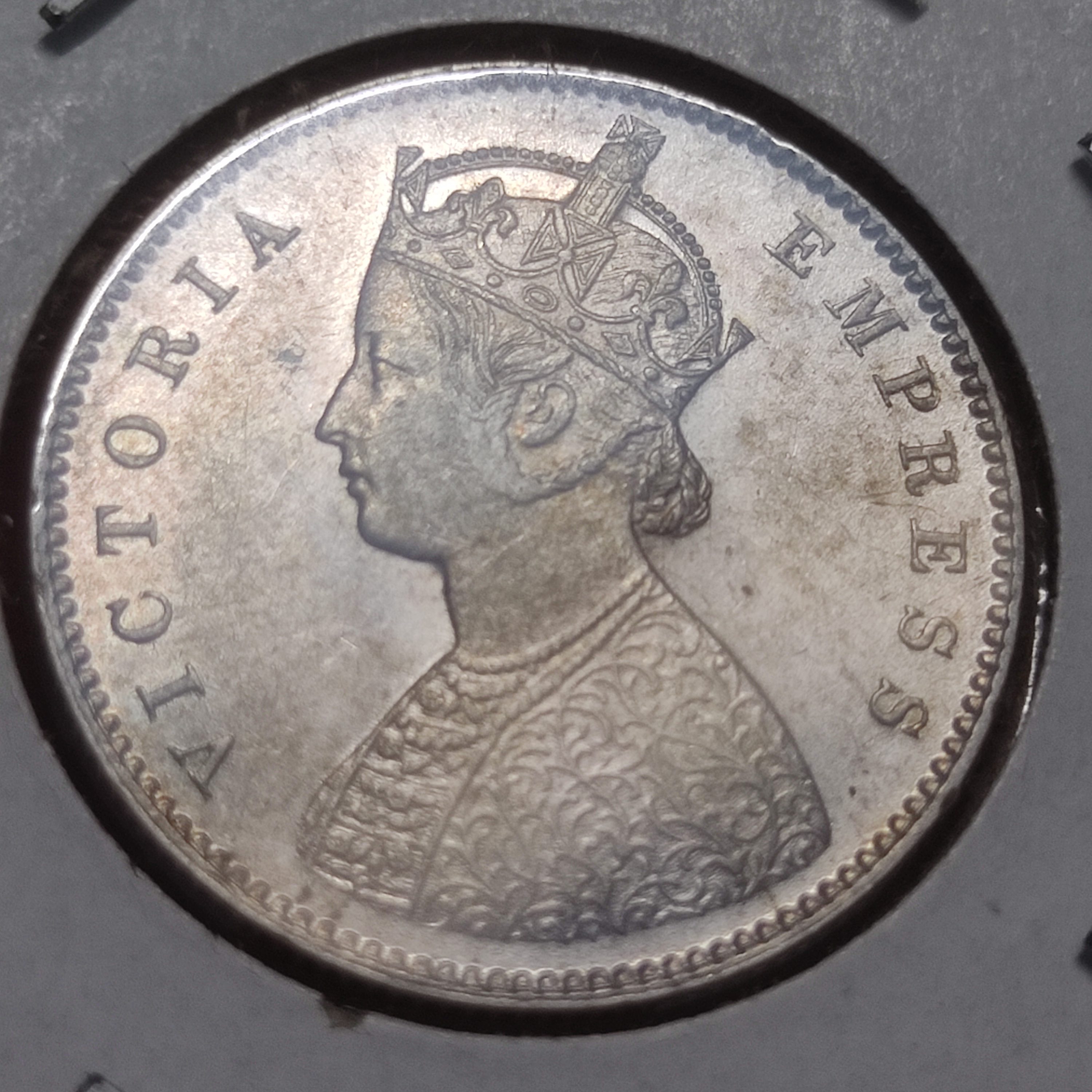 HALF RUPEE SILVER COIN VICTORIA EMPRESS 1896 CALCUTTA MINT