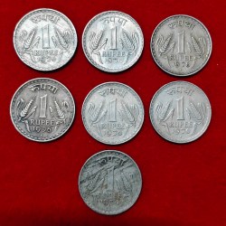 1 RUPEE 1976 7 COINS SET