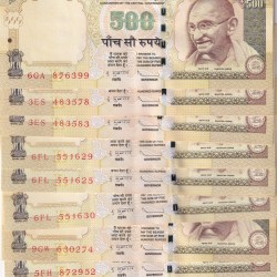 500 RUPEES GOVERNOR D.SUBBARAO ( R INSERT 2013 ) RARE ( U - FOLD) UNC NOTE