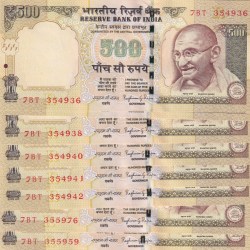500 RUPEES GOVERNOR RAGHURAM RAJAN ( R INSERT 2014 ) RARE ( U - FOLD) UNC NOTE