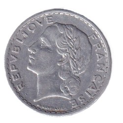 Alternative view of France 5 Francs 1949 Rare Coin#C-380