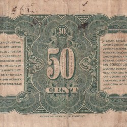Alternative view of Indonesia (Netherlands East Indies) 50 Cents - Wilhelmina Rare Note #B2