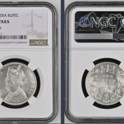 INDIA RUPEE 1901 BOMBAY NGC GRADED UNC DETAILS