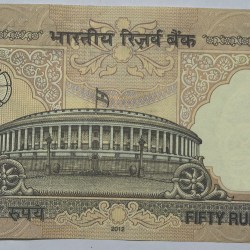 Alternative view of Reserve Bank Of India 50 Rs Note Ending 786 Note S igned By D Subbarao UNC