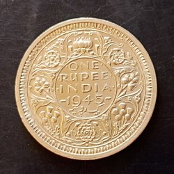 British India Denominaton 1₹ King and emperor George. Vi Year 1945 Same and similar piece available