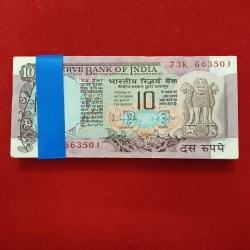 Ten Rs Peacock Rare Full Bundle Governor RN Malhotra Gem Unc Condition Reserve Bank of India 663501