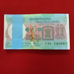 Five Rs Rare Tractor Full Serial Bundle Governor S.Venketraman Unc Condition Reserve Bank of India 743901