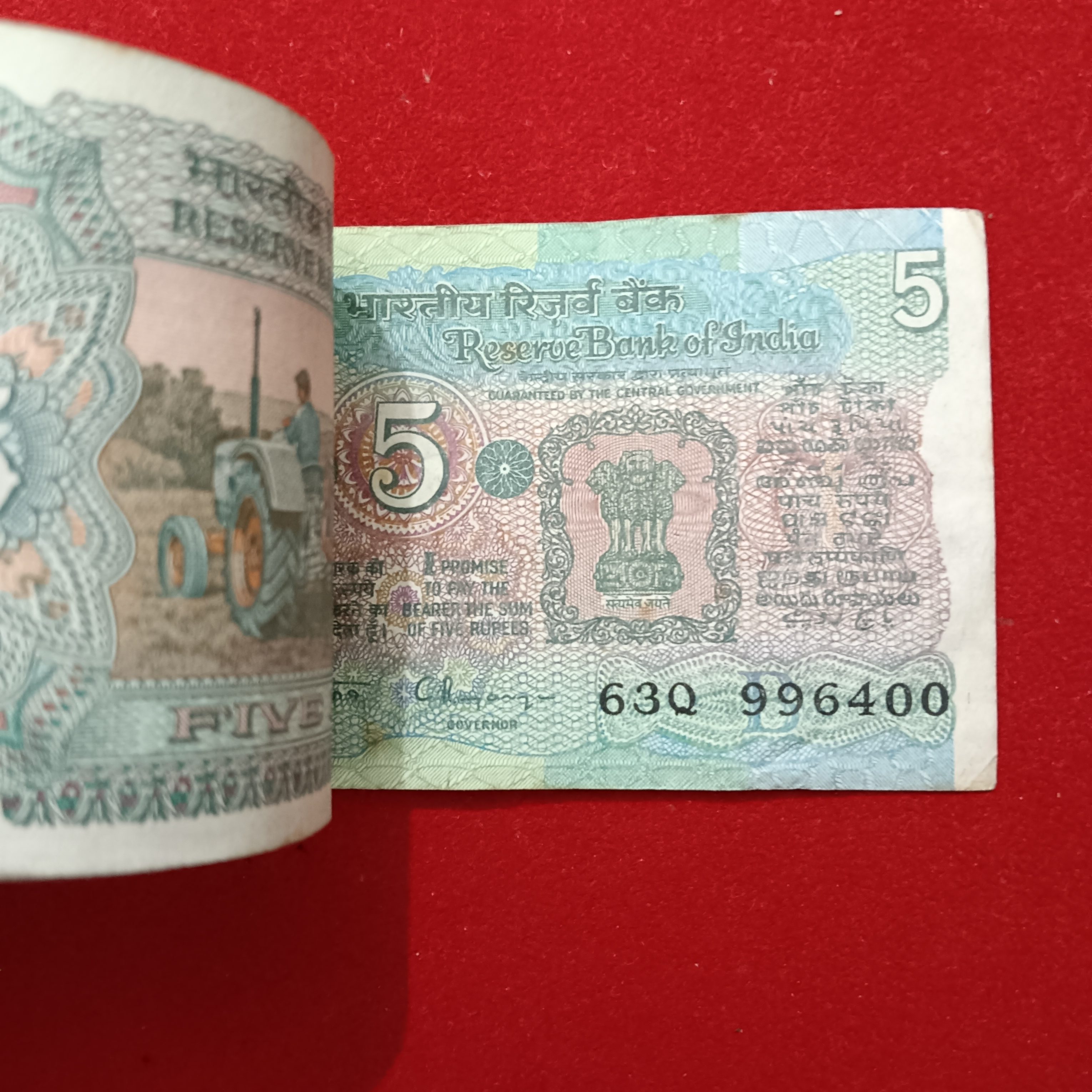 Five Rs Rare Tractor Full Serial Bundle Governor C Rangarajan Unc Condition Reserve Bank of India 996301 - Image 6