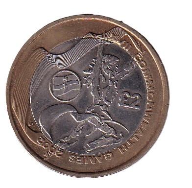 United Kingdom 2 Pounds - XVII Commonwealth Games 2002 Rare Commemorative Bimetallic Coin#J-2