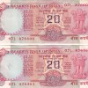 20 RUPEES GOVERNOR MANMOHAN SINGH TOP CONDITION RARE (2 NOTE SET)