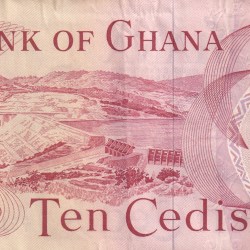 Alternative view of Ghana 10 Cedis lowest Price Rare Note #B2