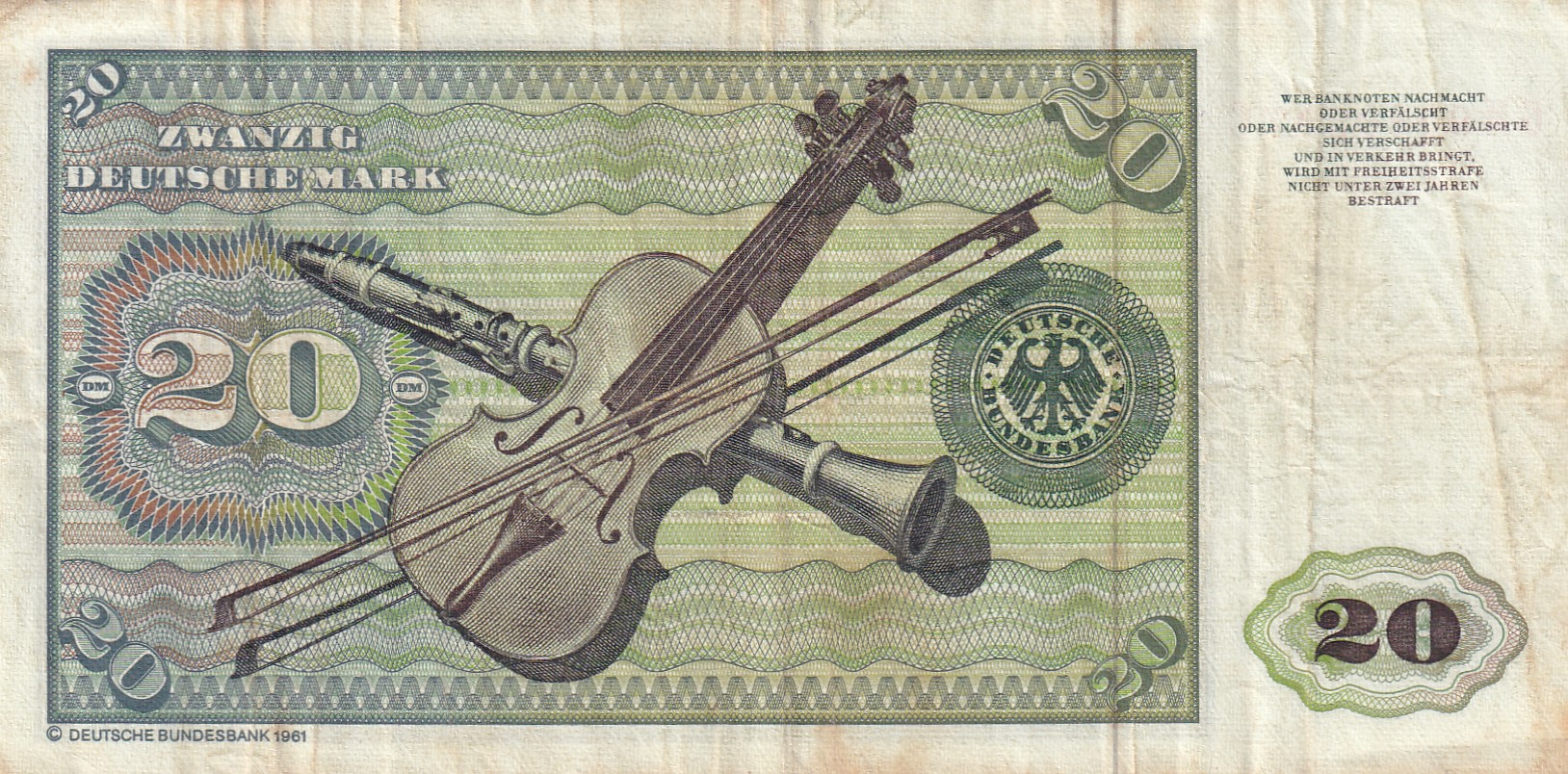 Germany, 20 Deutsche Mark Rare Note #B2