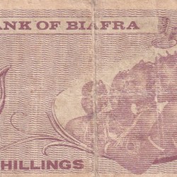 Alternative view of Nigeria ( Biafra ) 5 Shillings Rare Note #B2