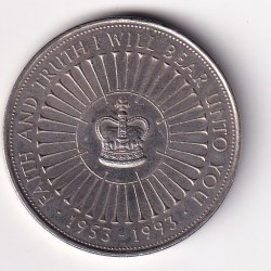 Alternative view of United Kingdom 5 Pounds 1993 (Elizabeth II 40th Coronation Jubilee) UNC Commemorative Coin