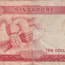 Alternative view of Singapore 10 Dollars Rare Note #B2