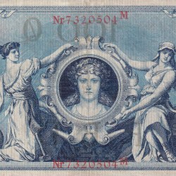 Germany 100 Mark Reichsbanknote; two red seals lowest Rare Note #B2