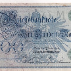 Alternative view of Germany 100 Mark Reichsbanknote Rare Note