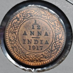 1/12 ANNA 1917 CALCUTTA MINT COIN UNC CONDITION GEORGE V KING EMPEROR