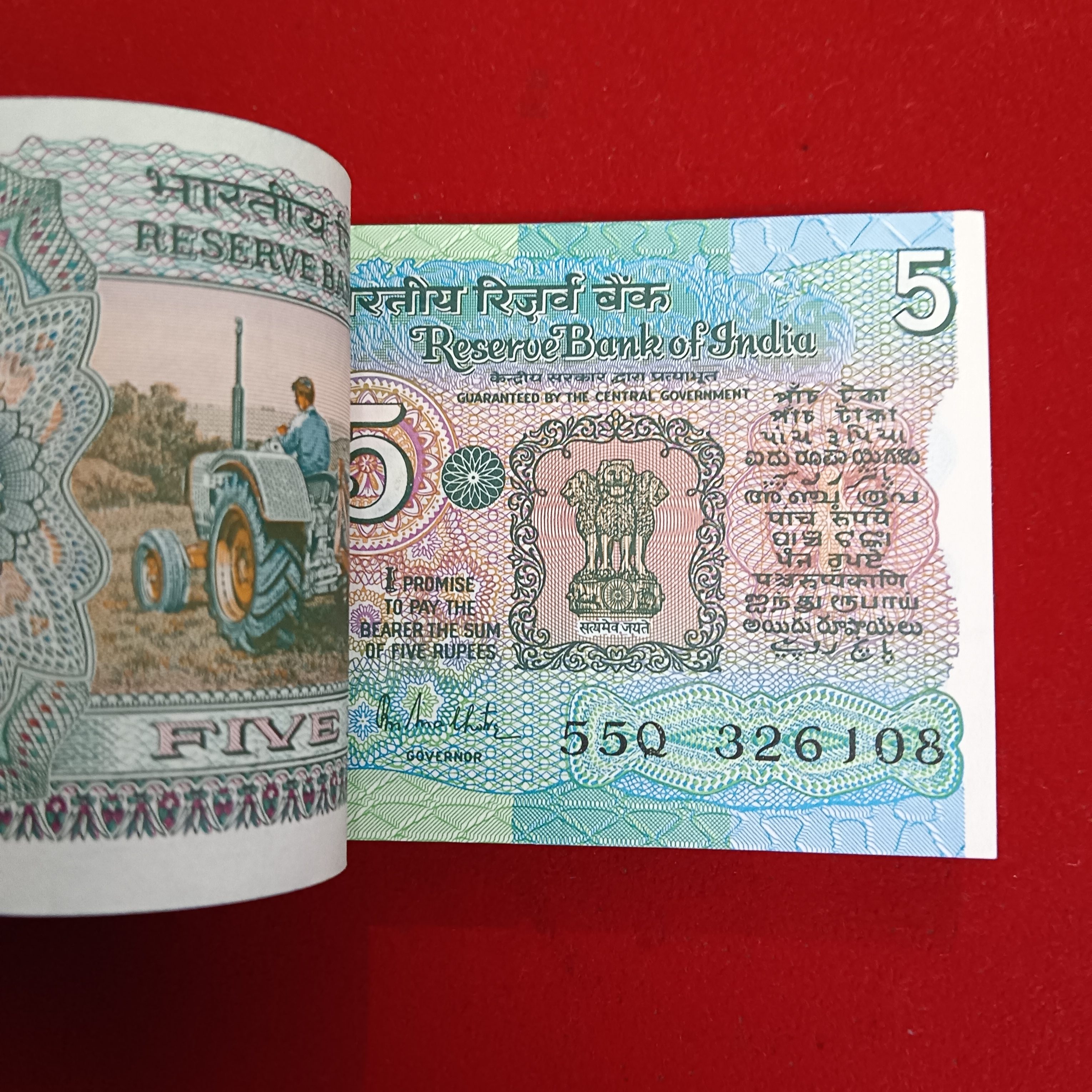Five Rs Rare Tractor Full Bundle Governor RN Malhotra Gem Unc Condition Reserve Bank of India 326101