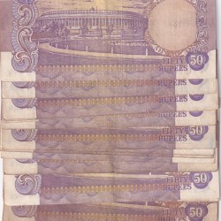 Alternative view of 50 RUPEES PARLIAMENT GOVERNOR K.R.KURI RARE NOTE
