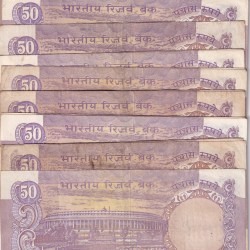 Alternative view of 50 RUPEES OLD ISSUE PARLIAMENT GOVERNOR I.J.PATEL RARE NOTE ( EXTRA FINE CONDITION )