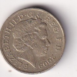 Alternative view of United Kingdom 1 Pound - (Elizabeth II Royal Shield) 2009 Rare Coin#J-27
