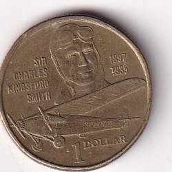Australia 1 Dollar (Elizabeth II Sir Charles Kingsford Smith) 1997 Rare Commemorative Coin#J-28